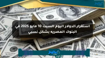 استقرار الدولار اليوم السبت 10 مايو 2025 في البنوك المصرية بشكل نسبي